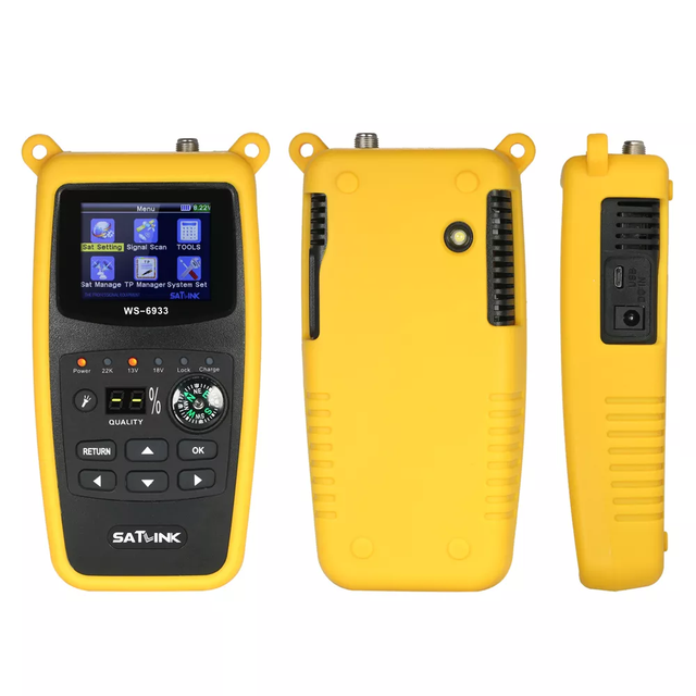 Original Satlink WS-6933 Satellite Finder Meter DVB-S2 FTA C&KU Band WS6933 Satlink with 2.1 Inch LCD Display Portable