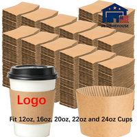 Manchons jetables pour gobelets à café chauds – Entrepôt américain – Manchons personnalisés pour gobelets de 12oz, 16oz, 20oz, 22oz et 24oz