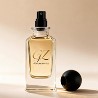 Flacon de parfum en verre rectangulaire à épaule oblique de 50 ml et 80 ml avec couvercle, boîte de présentation de luxe haut de gamme