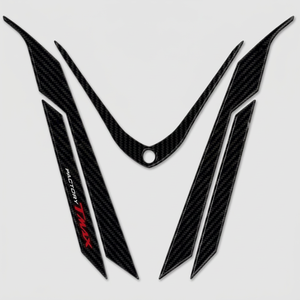 Autocollants 3D pour moto Labelbike Yamaha TMAX 530 Carbon 2017-2019, compatibles avec la partie avant, Italie - Product Image 1