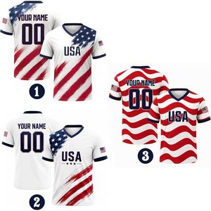 Camiseta de fútbol de EE. UU. personalizada con cuello en V, unisex, transpirable, sublimada, para hombres, mujeres y niños - Product Image 6