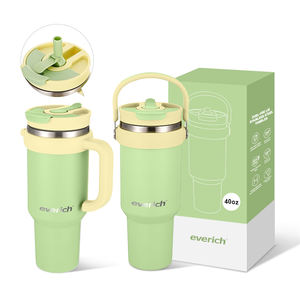 Keluaran baru Tumbler 40oz dengan pegangan dan tutup sedotan vakum berdinding ganda baja tahan karat terisolasi - Product Image 2
