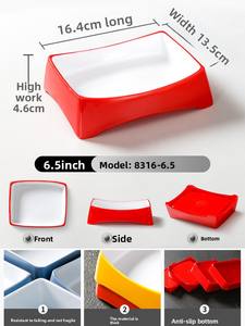 Plato de bandeja para servir desechable de <span class=keywords><strong>melamina</strong></span> cuadrada irrompible colorida de nuevas tendencias al por mayor para regalos - Product Image 4