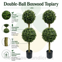 Arbre Bonsaï Artificiel H120CM Feuille de Menthe Double Boule, Fait Main, Écologique, Imperméable, pour Intérieur, Extérieur, Maison, Scène de Mariage