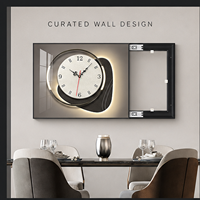 Horloge murale pour cache-compteur électrique, panneau de dissimulation abstrait pour salle à manger, couloir, hôtel, intérieurs modernes