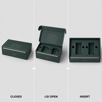 Boîte cadeau en carton ondulé vert foncé avec fermeture adhésive, impression personnalisée pour ensemble de soins corporels et de bain, vente en gros, directement de l'usine