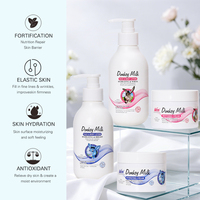 Ensemble de soins de la peau au lait d'ânesse Nary, beauté naturelle, lotion au collagène, ensemble éclaircissant, crème hydratante, acide hyaluronique, logo personnalisé