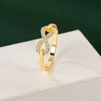 Bague en Zircon éternel pour femmes, numéro 8, bijoux en cuivre galvanisé, 18K, nouvelle collection, amour