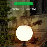 Lampe solaire de cour à capot, étanche IP65, décorative extérieure, type lune, avec LED, pour villas, murs, portails et piliers