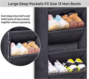 Door Foldable Lightweight Shoe Organizer Closet Large Deep Pockets <b>Narrow</b> Shoe Rack Door Hanging Boots <b>Storage</b> - Product Image 3