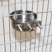 Mangeoire pour chien robuste en acier inoxydable SUS, anti-déversement, gain de place, à fixer par boulons, amovible, pour cage ou enclos