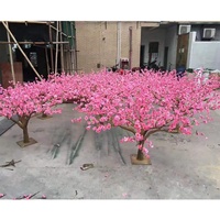 60cm hauteur mini fleur de pêcher artificielle arbre soie rose pêche bonsaï fleur pour la décoration de la maison