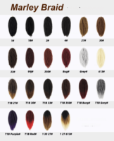 Extensions capillaires synthétiques populaires, douces et volumineuses, 18 pouces, Afro Kinky Curly Marley Twist, pour tresses au crochet et tresses à la main, en vrac