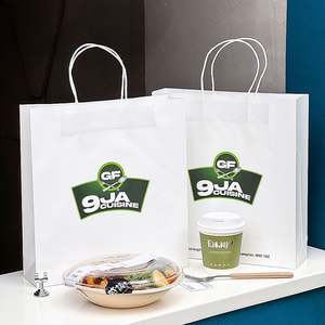 Sacs à emporter personnalisés en gros, sacs en papier de haute qualité pour restaurants, hamburgers, pizzas, fast-food - Product Image 2