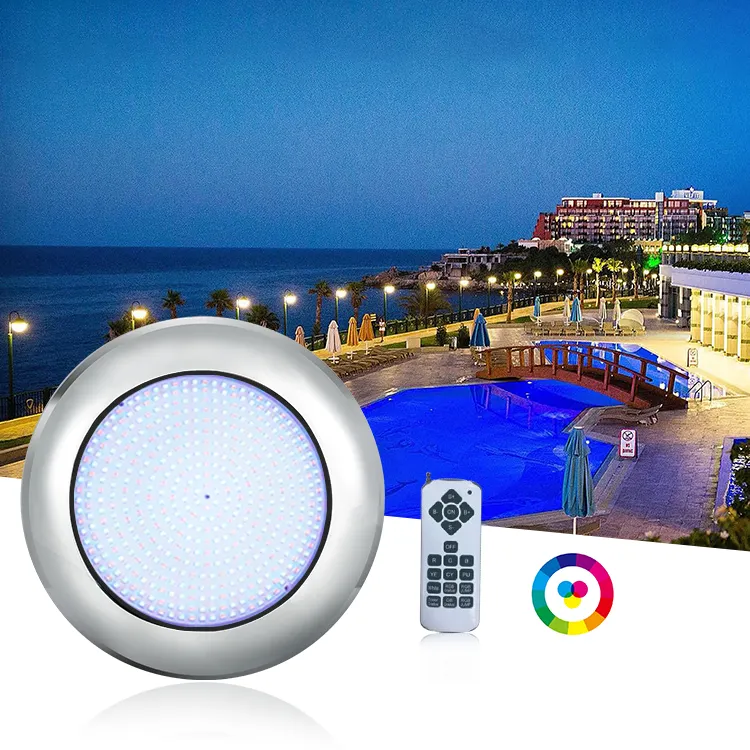 Acero inoxidable con aplicación de control remoto RGB Wifi impermeable IP68 Led bajo el agua natación luces de piscina subacuáticas