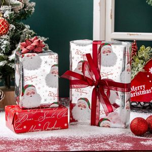 Christmas Wrapping Paper Silver Santa Claus Design 17 In X 32.8 Ft Recyclable Single Side Coating Gift <b>Wrap</b> - Product Image 2