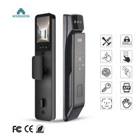 Cerradura Inteligente con Reconocimiento Facial, Wi-Fi, Aplicación Tuya, Desbloqueo por Código, Cámara, Almacenamiento en la Nube para Puertas de Aluminio/Madera/Acero Inoxidable/Acero