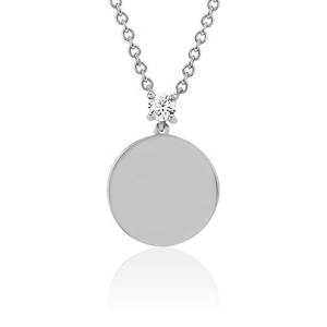 Collana con Ciondolo Rotondo Personalizzabile in Acciaio Inossidabile Placcato Oro 18K con Zirconi, Gioiello Minimalista, Regalo di Natale - Product Image 2