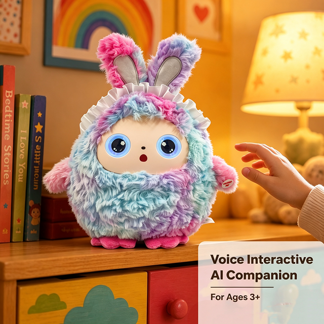 Educational AI Plush Robot Toy App Control Talking Dynamic Eyes STEM Interactive Learning Doll for Kids Gift OEM