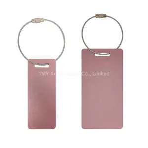 Cheap Bulk Two Sizes Aluminium Women Pink Luggage Name Tags