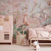 Art Déco Peter Rabbit Wildflower Impression par transfert thermique Personnalisable Murale murale Mignonne Poule Champêtre Campagne Chambre d'enfant