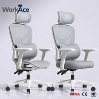 Chaise de bureau ergonomique moderne confortable en maille plastique, réglable en hauteur, pivotante, pour la maison et le bureau, pliable
