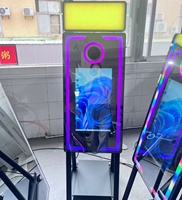 Petite machine photomaton miroir magique avec écran tactile 21,5 pouces, miroir selfie, kiosque photomaton, cadre LED, appareil photo à impression instantanée