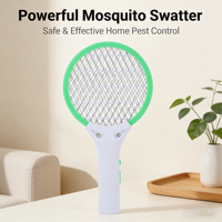 Mini raquette électrique anti-moustiques rechargeable par USB, raquette à mouches à 3 couches de mailles pour la maison, le camping en plein air