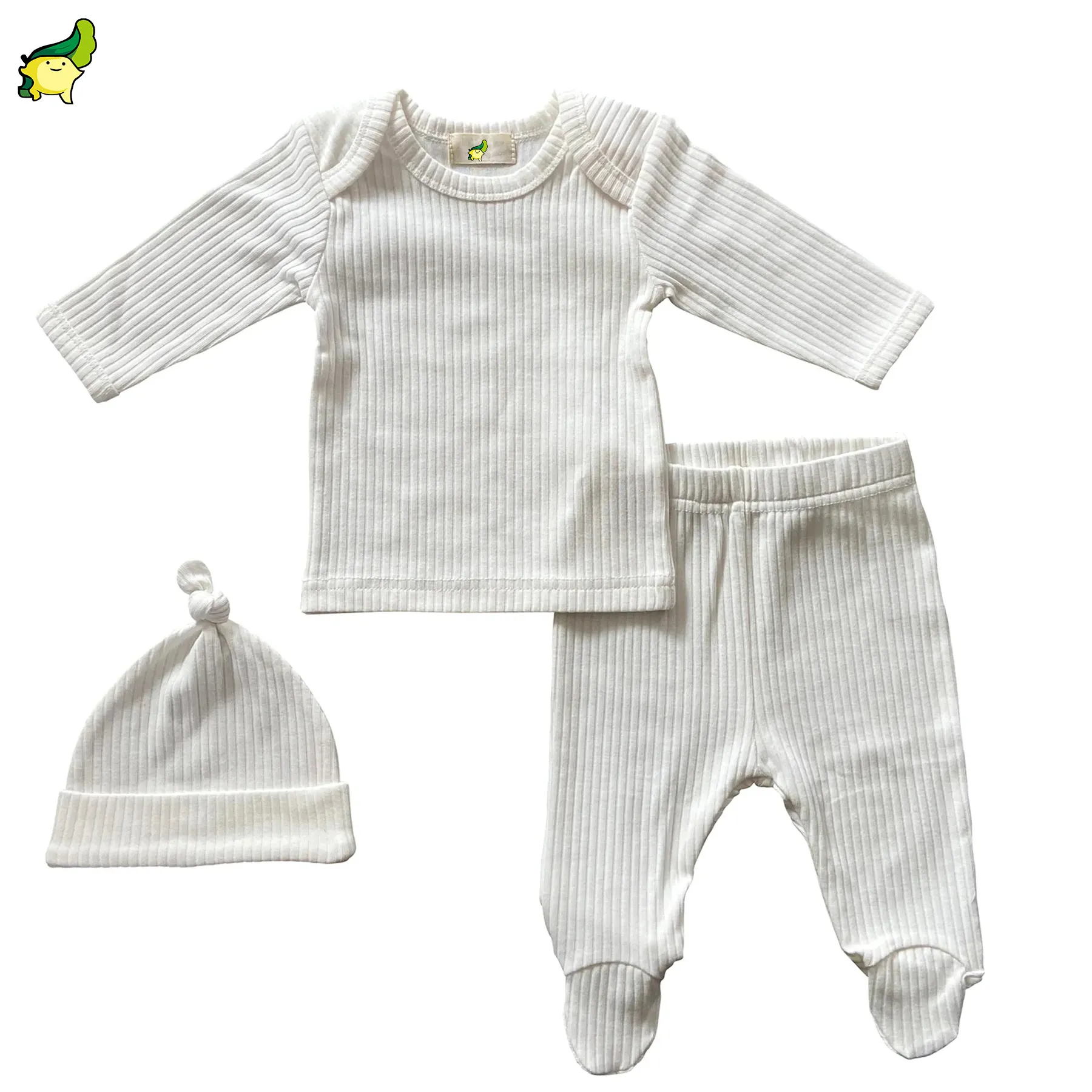 Комплекты одежды для малышей унисекс, для девочек и мальчиков 0-3 месяцев, в рубчик, 100% органический хлопок, Одежда для новорожденных