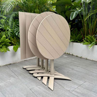 Set Meja Kursi Furnitur Luar Ruangan Aluminium Hijau Persegi untuk Teras Restoran, Kebun, Kafe, Kedai Kopi, Penggunaan Komersial