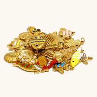 Accessoires de bijoux de plage en acier inoxydable plaqué or 18 carats, fabrication artisanale, vacances d'été, pendentif étoile de mer et coquillage, vente en gros