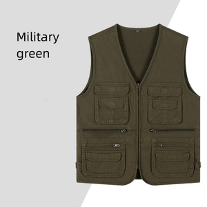 Gilet de travail pour hommes en coton pur épais, respirant, anti-rétrécissement, multi-poches, idéal pour la photographie, avec logo personnalisé imprimé - Product Image 5