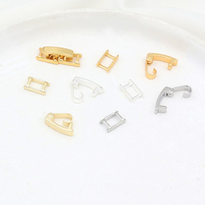 18k gold color-preserving bracelet watch buckle folding clasp connecting buckle three-piece <b>set</b> bracelet necklace clasp DIY - Product Image 4