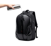 Sac à dos pour casque de moto en fibre de carbone noire, sac à dos pour ordinateur portable, sac à dos classique pour ordinateur portable