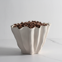 Jarrón de Flores para Boda, Diseño Moderno y Minimalista, Hecho a Mano, Ecológico, con Acabado Transparente, Color Personalizado, Tazón para Chocolate
