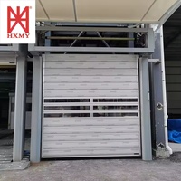 Rideau industriel à ouverture latérale électrique à grande vitesse en polymère plastique et aluminium, design moderne, étanche et résistant au vent