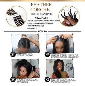 Bán Buôn Cơ Thể Sóng Pre-Tách Crochet Phần Mở Rộng Tóc Tóc Con Người Knotless Pre-Tách Lông Crochet Bện Phần Mở Rộng Tóc - Product Image 4