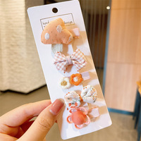 Pince à cheveux populaire mignonne pour bébé Ensemble pour enfants Petits ensembles de pinces à franges en tissu pour casque