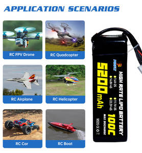 PONFLY 고출력 5200mAh 6S 22.2V 100C FPV 드론 배터리 Lipo 배터리 3S 4S 14.8V 8S 29.6V RC 비행기 리튬 폴리머 배터리 - Product Image 5