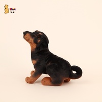 Teckel debout en coton biologique Jouet pour chien Doberman noir doux en peluche avec laine Nylon Caoutchouc Fourrure Polaire Matériaux