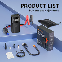 Inflator Car Air Pump 6000A Jump Starter 150PSI Digital Pressure Gauge Portable 12V Emergency Light 4 in 1 Tire Compressor