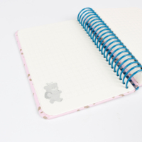 SYCC A7 - Mini Libreta Espiral con Diseño de Leopardo y Osito, 100 Hojas, Cubierta de Papel, Bonito Dibujo Animado de Animales, para Uso Diario Escolar, Regalo
