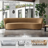 Canapé en velours personnalisé Disen Furnituure Indoor Copenhagen, configurations multiples, meubles de salon en tissu