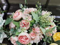 Nouvelles mini fleurs artificielles en soie, vente en gros de bouquets de roses, fleurs artificielles, têtes de fleurs