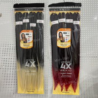 Vente en gros de cheveux synthétiques de marque privée de qualité tactile en vrac extension de texture Yaki synthétique 4 faisceaux de cheveux crochet résistants à la chaleur
