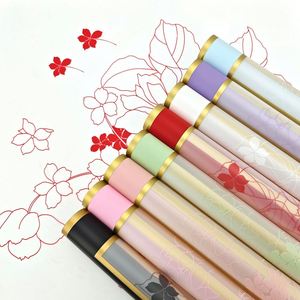 Papier d'emballage pour fleurs de luxe, style rose spatial, 58*58cm/pièce, imperméable, avec impression dorée sur les bords - Product Image 1
