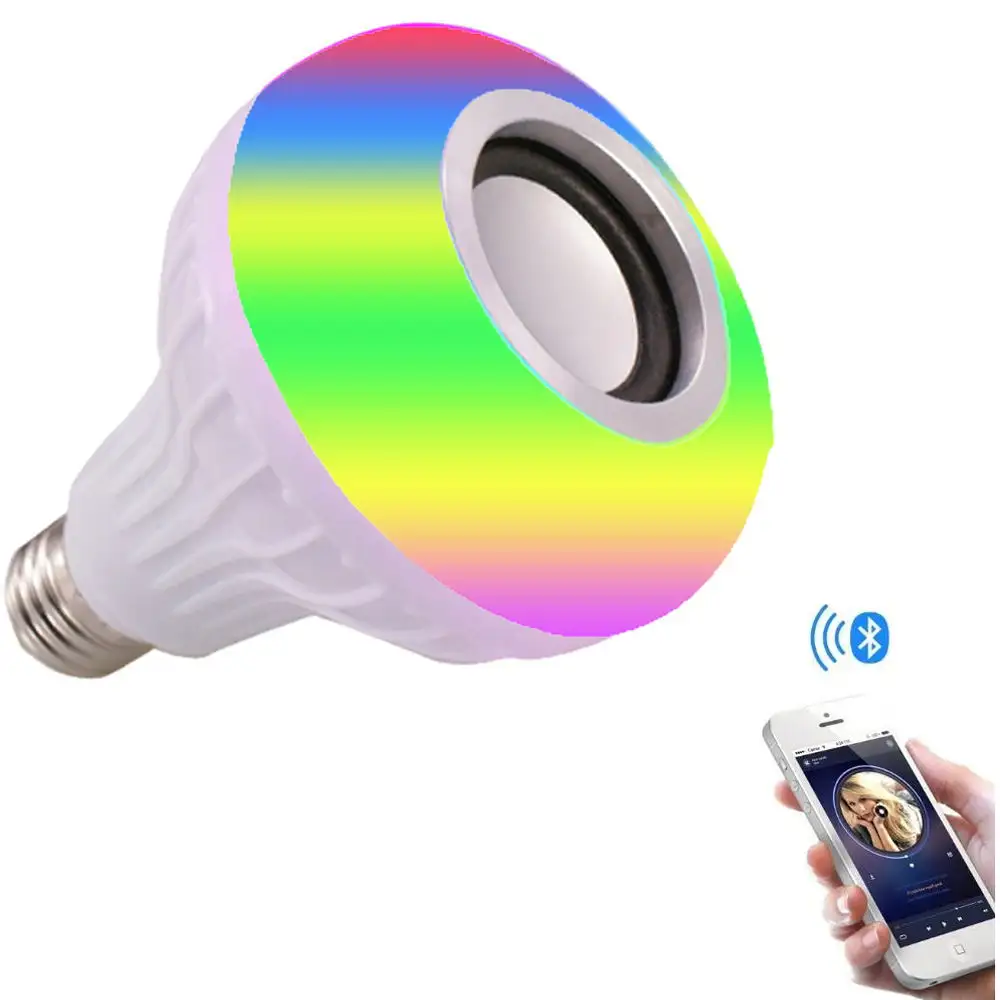 E26 E27 Basis RGB Multi color Fernbedienung Wireless LED Smart Bulb Mit Lautsprecher