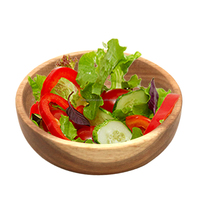 Bol en bois forme ronde bol de service en bois pour petit-déjeuner collations soupe assiettes et bols assiettes en bois pour restaurants