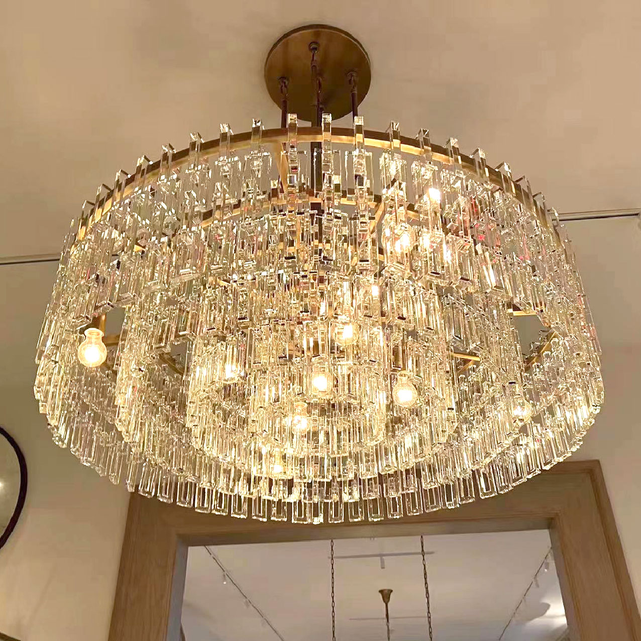 Wholesale Decorative Nordic LED Lighting Crystal Pendant Lamp Modern Luxury Style Design for High Ceilings Indoor Chandelier