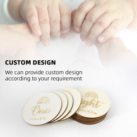 Tailai en bois bébé jalon cartes arc-en-ciel graver jalon disques bois cadeau Photo Prop disques ensembles naissance sty 3.